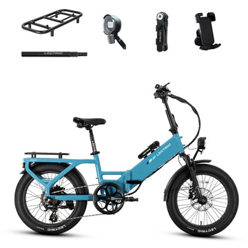 XP4 750 Step-Thru Raindrop Blue + FREE LevelUp Rack, Phone Mount, Suspension Seat Post, Elite Headlight, Bike Lock ($355 Value)
