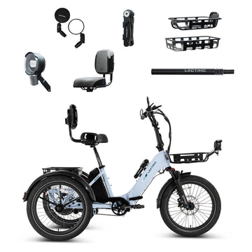 XP Trike2 750 Glacier Blue + FREE Cargo Package, Support Seat, Elite Headlight, Suspension Seat Post, Mirrors, Bike Lock ($493 Value)