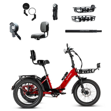XP Trike2 750 Phoenix Red + FREE Cargo Package, Support Seat, Elite Headlight, Suspension Seat Post, Mirrors, Bike Lock ($493 Value)