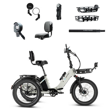 XP Trike2 750 Stratus White + FREE Cargo Package, Support Seat, Elite Headlight, Suspension Seat Post, Mirrors, Bike Lock ($493 Value)