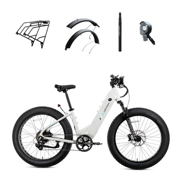 XPeak2 Step-Thru + FREE Rear Rack, Fenders, Elite Headlight, Suspension Seat Post ($316 Value)